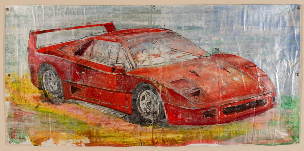 Ferrari F40  carmine- 2018  Frankografie auf Leinwand 200 x 100