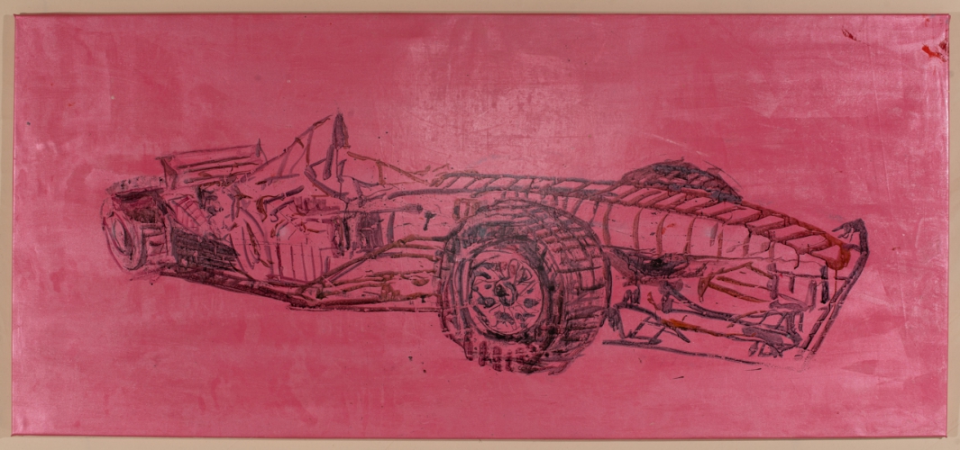 Ferrari F2 rosa- 2018  Frankografie auf Leinwand 200 x 100