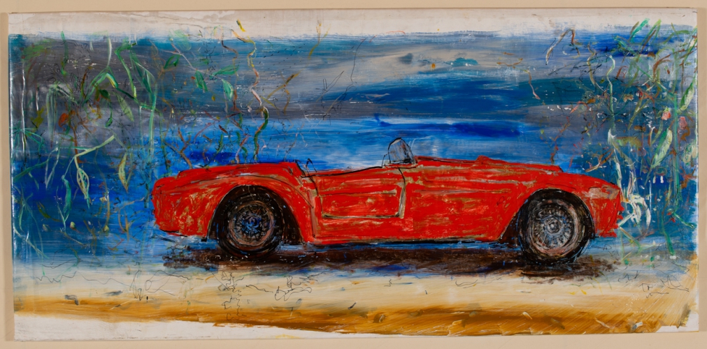 Ferrari am See - 2018 - Frankografie auf Leinwand 220 x 150